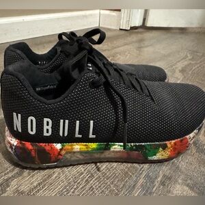 NOBULL Black Trainers with Multicolor Sole